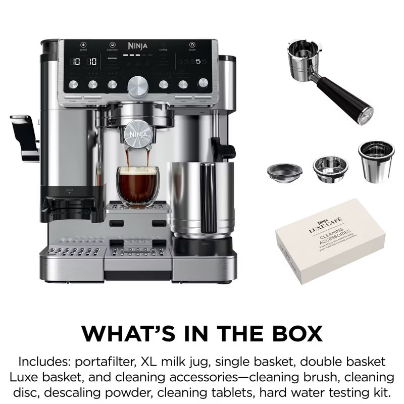 Ninja Luxe Cafe Pro Series 4-in-1 Espresso Coffee Cold Brew Hot Water Machine Stainless Steel