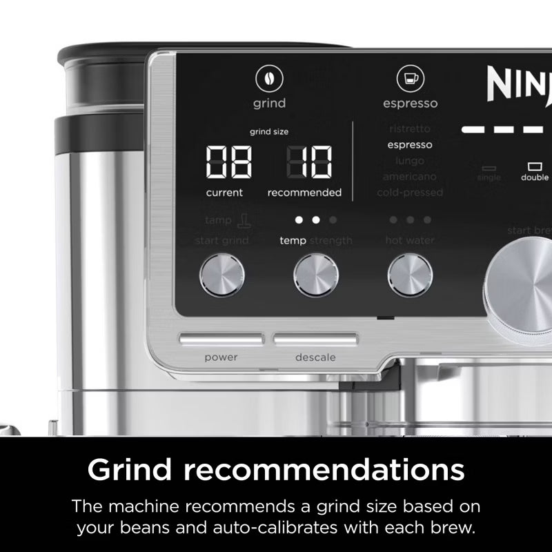 Ninja Luxe Cafe Pro Series 4-in-1 Espresso Coffee Cold Brew Hot Water Machine Stainless Steel
