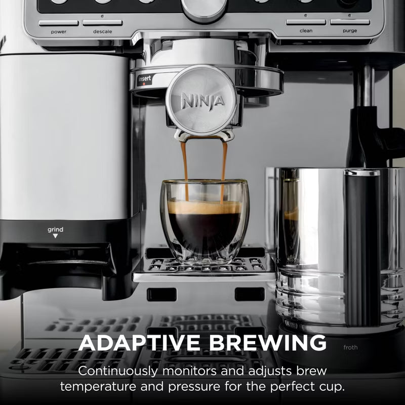 Ninja Luxe Cafe Pro Series 4-in-1 Espresso Coffee Cold Brew Hot Water Machine Stainless Steel