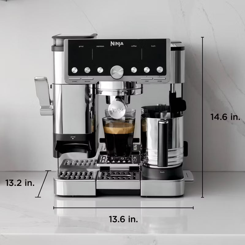 Ninja Luxe Cafe Pro Series 4-in-1 Espresso Coffee Cold Brew Hot Water Machine Stainless Steel